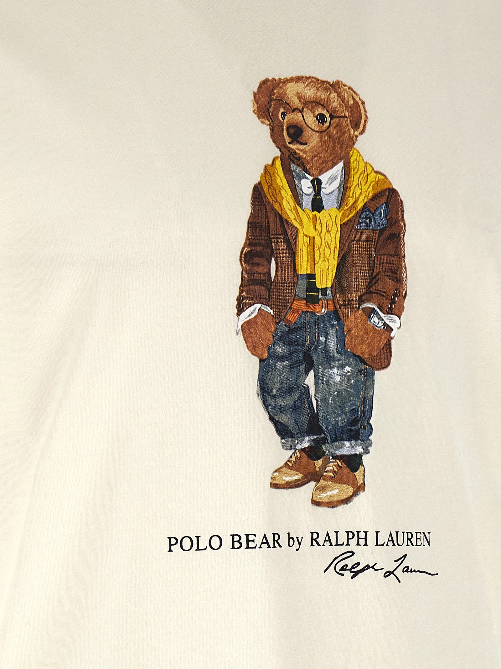 Polo Ralph Lauren Classic Fit Polo Bear Jersey T-Shirt Cream-thumbmail-4