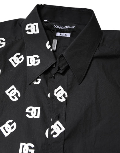 Dolce & Gabbana Black DG Logo Cotton MARTINI Dress Shirt