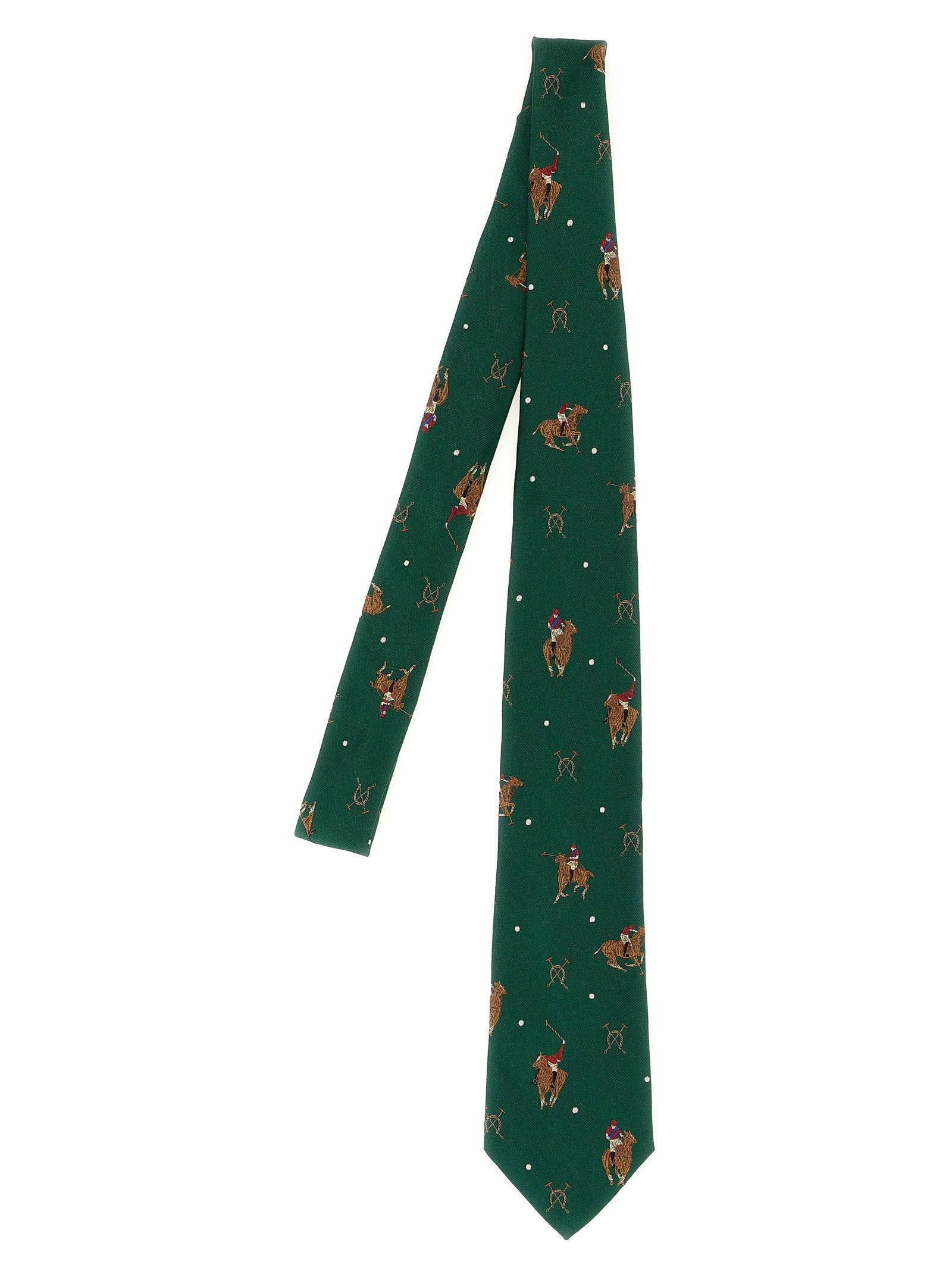 Polo Ralph Lauren Equestrian Print Zijden Stropdas Groen Other Polo Ralph Lauren