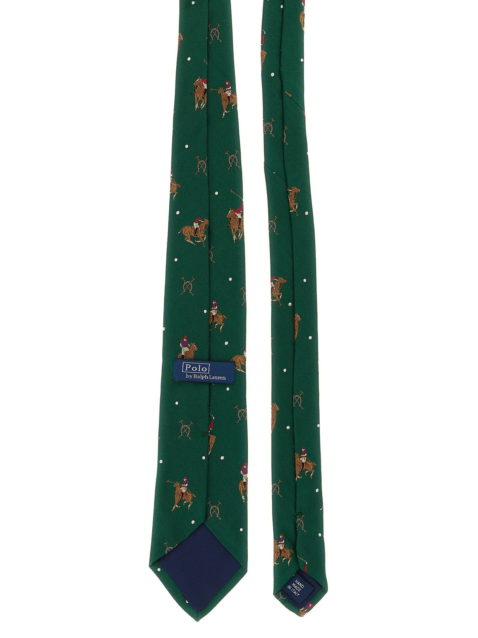 Polo Ralph Lauren Equestrian Print Silk Tie Green-thumbmail-2