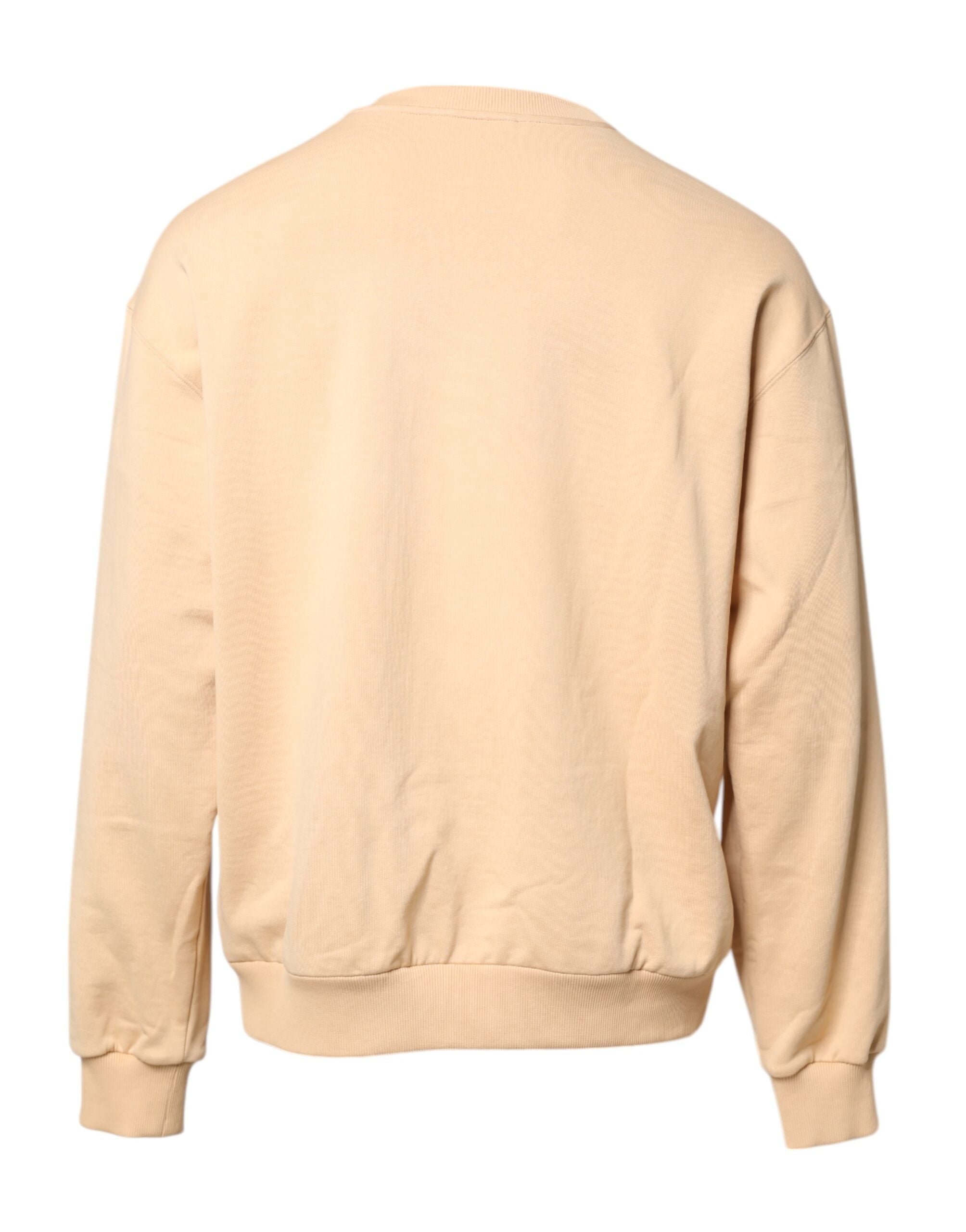 Dolce & Gabbana Beige Cherry Print Crew Neck Pullover Sweater