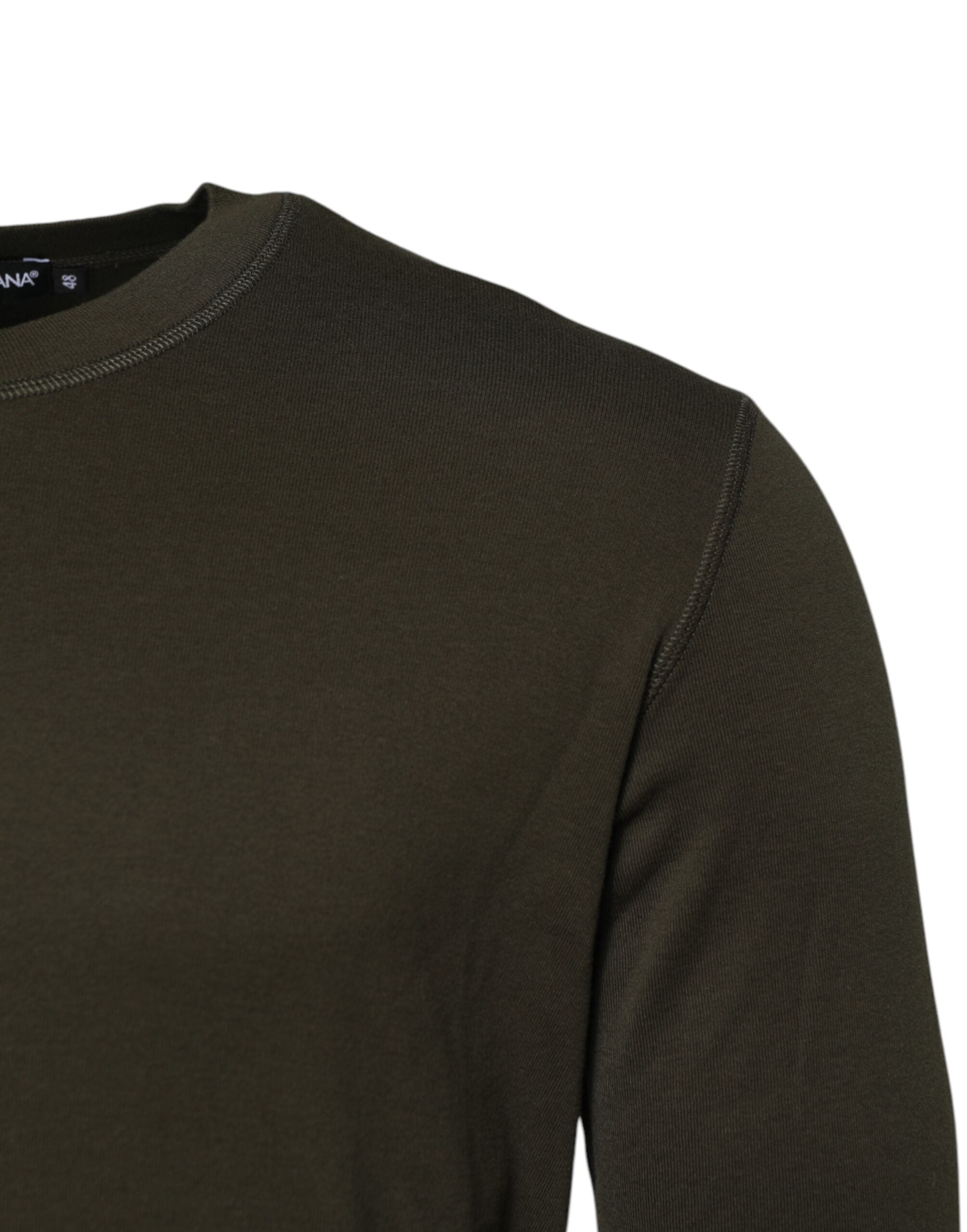 Dolce & Gabbana Dark Green Long Sleeves Crew Neck T-shirt