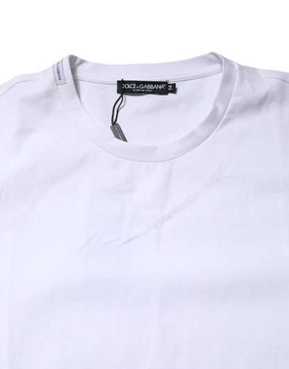 Dolce & Gabbana White Cotton Short Sleeves Crew Neck T-shirt