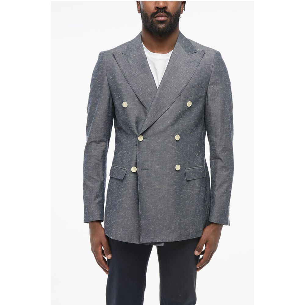 Nino Danieli Side Vents Peak Lapel Double Breasted Blazer