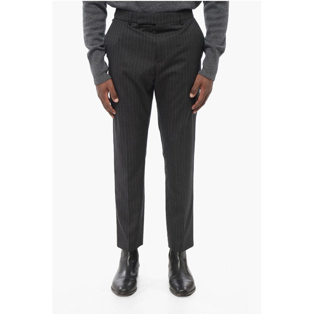 Celine Pinstriped Wool Pants with Belt Loops