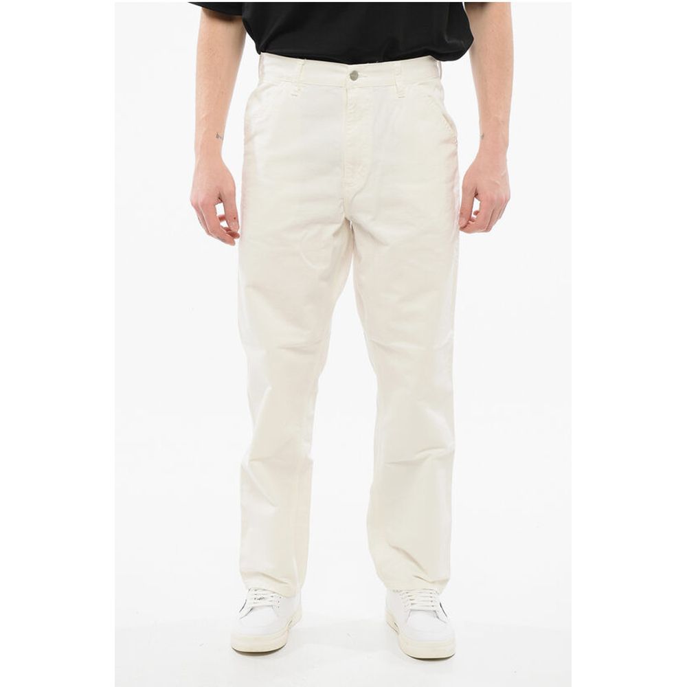 Carhartt Wip Solid Color NEWCOMB Casual Pants with Logoed Button