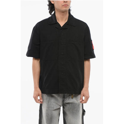 44 Label Group Multipocketed Denim Shirt with Snap Buttons