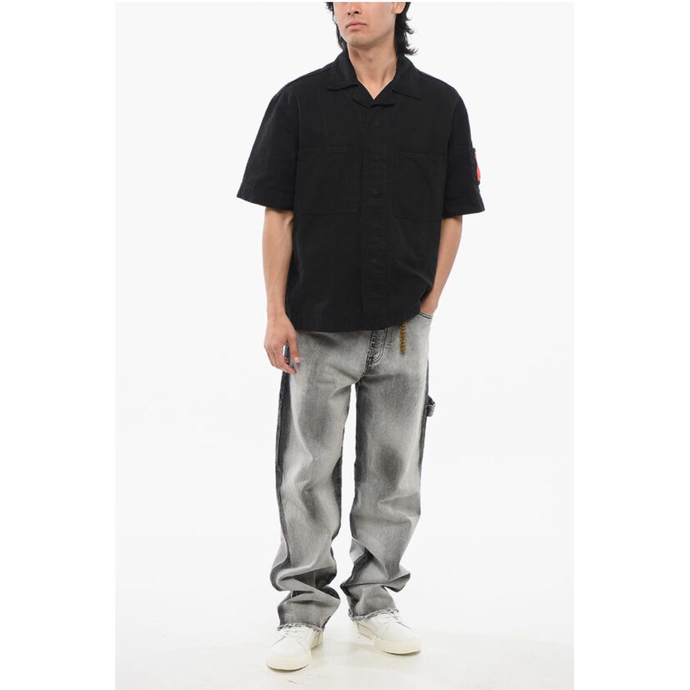44 Label Group Multipocketed Denim Shirt with Snap Buttons