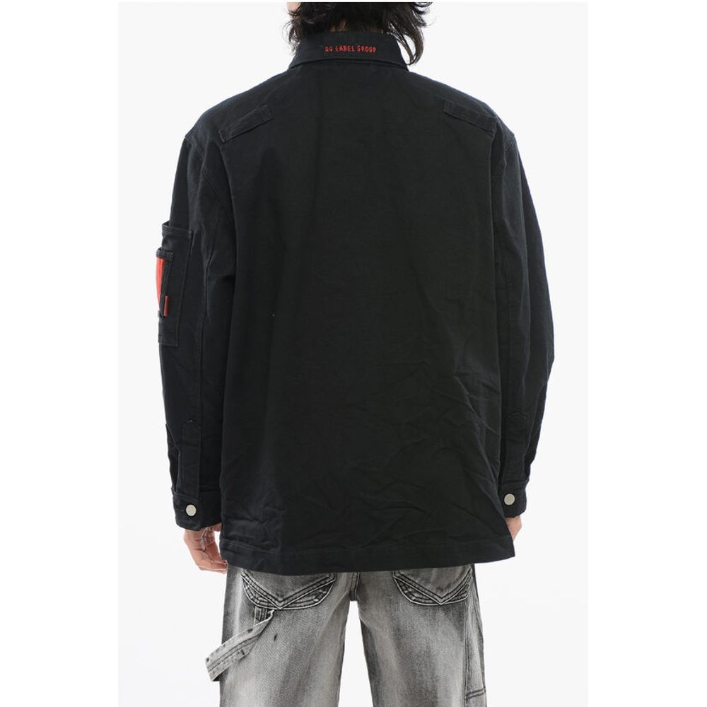 44 Label Group Multipocketed Denim Jacket with Snap Buttons
