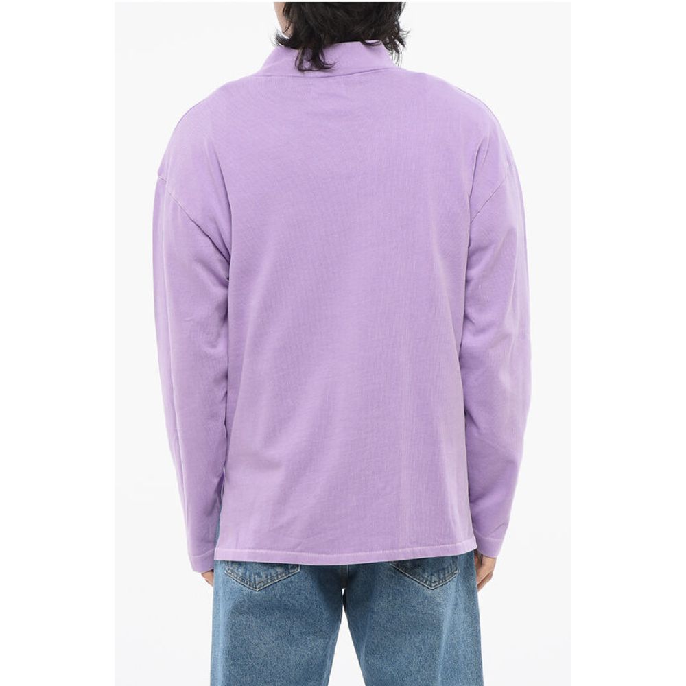ERL Solid Color Mock-Neck Sweatshirt with Contrasting Patches