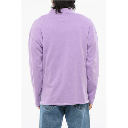 ERL Solid Color Mock-Neck Sweatshirt with Contrasting Patches
