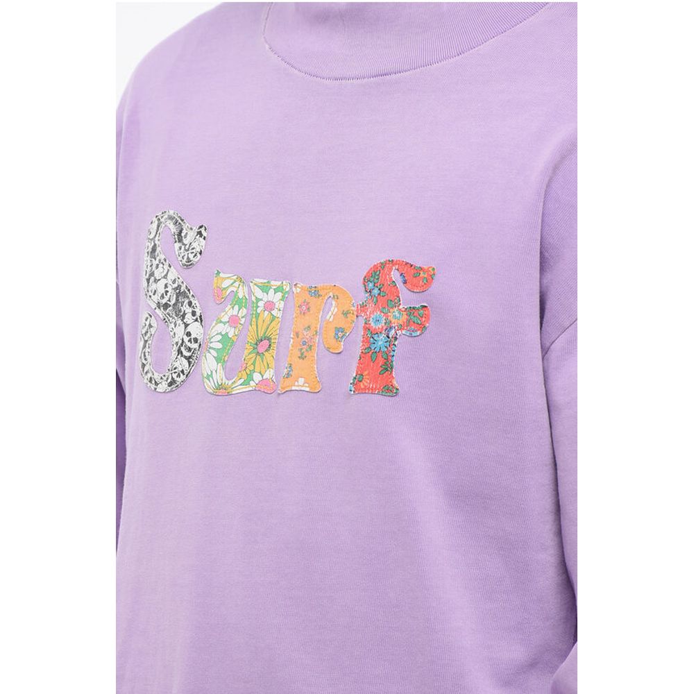 ERL Solid Color Mock-Neck Sweatshirt with Contrasting Patches
