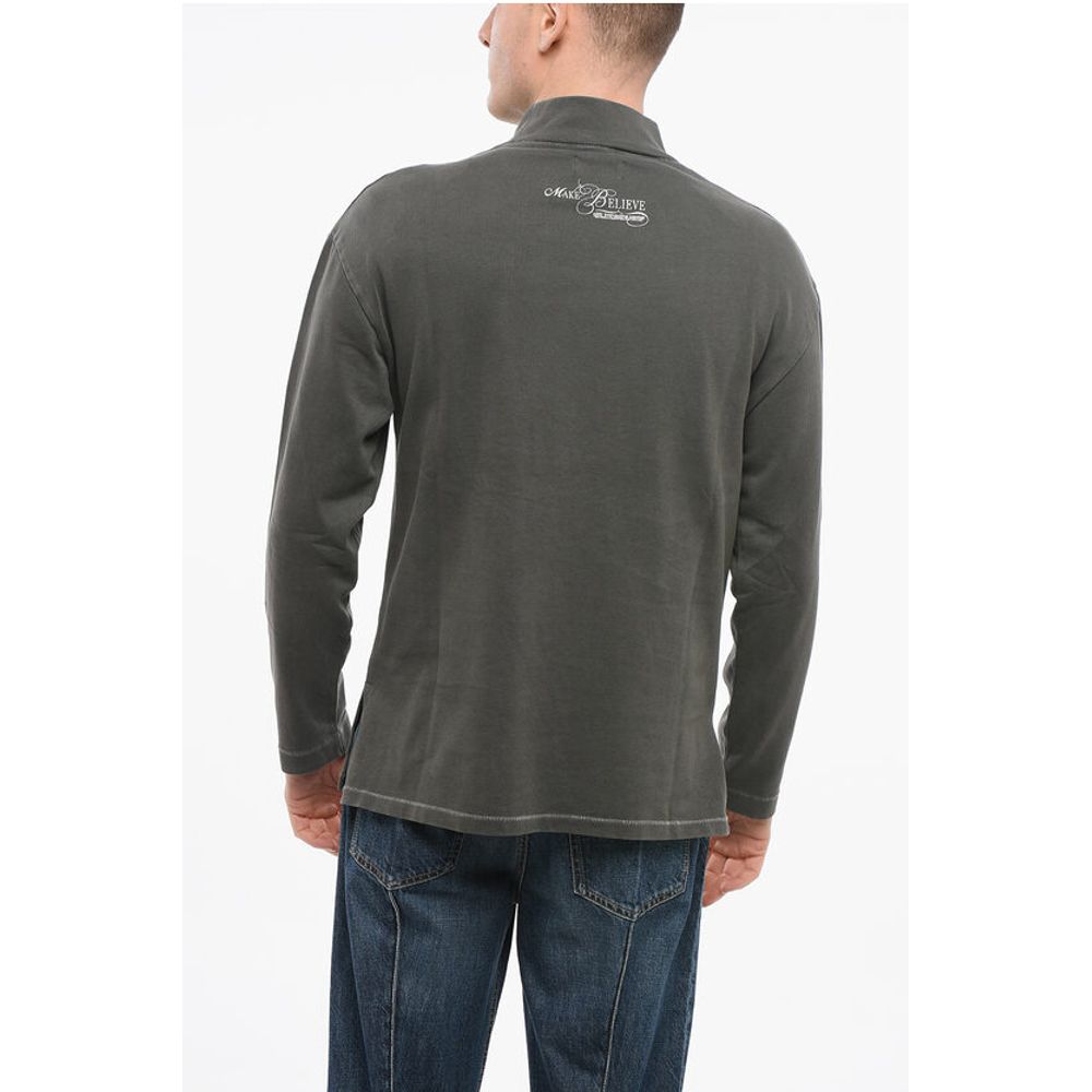 ERL Brushed Cotton Mock-Neck Sweatshirt with Contrasting Print