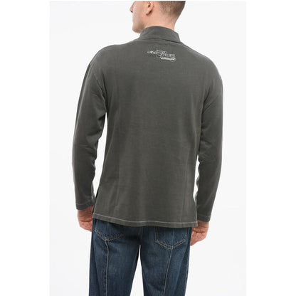 ERL Brushed Cotton Mock-Neck Sweatshirt with Contrasting Print