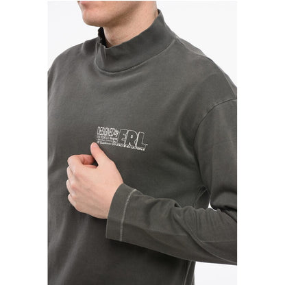 ERL Brushed Cotton Mock-Neck Sweatshirt with Contrasting Print