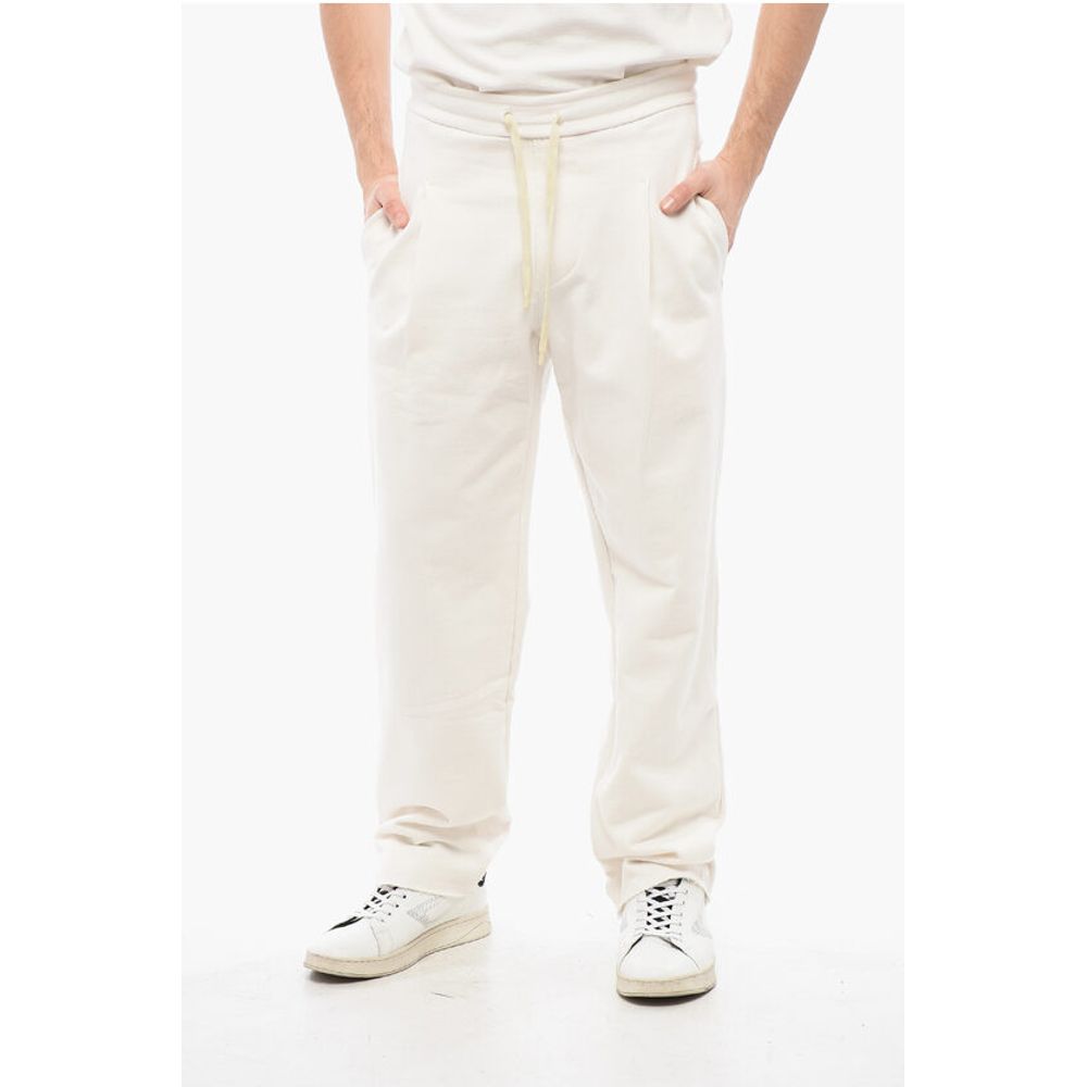 A Paper Kid Single-Pleated Brushed Cotton Pants with Logo Patch on The B