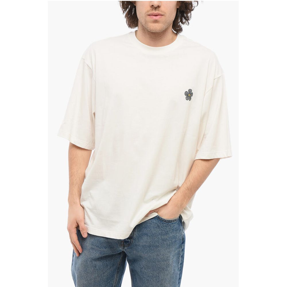 A Paper Kid Cotton Crew-neck T-shirt with Back Print