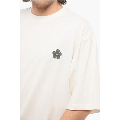 A Paper Kid Cotton Crew-neck T-shirt with Back Print