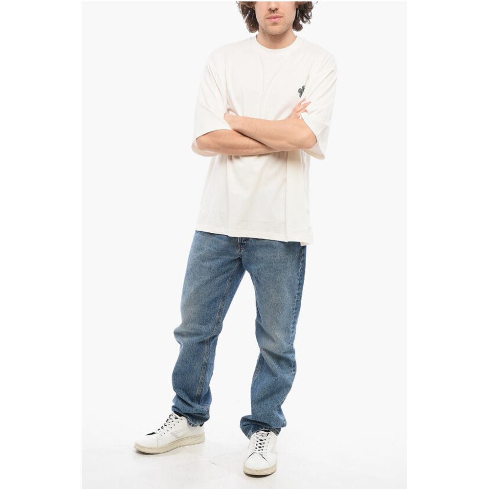 A Paper Kid Cotton Crew-neck T-shirt with Back Print