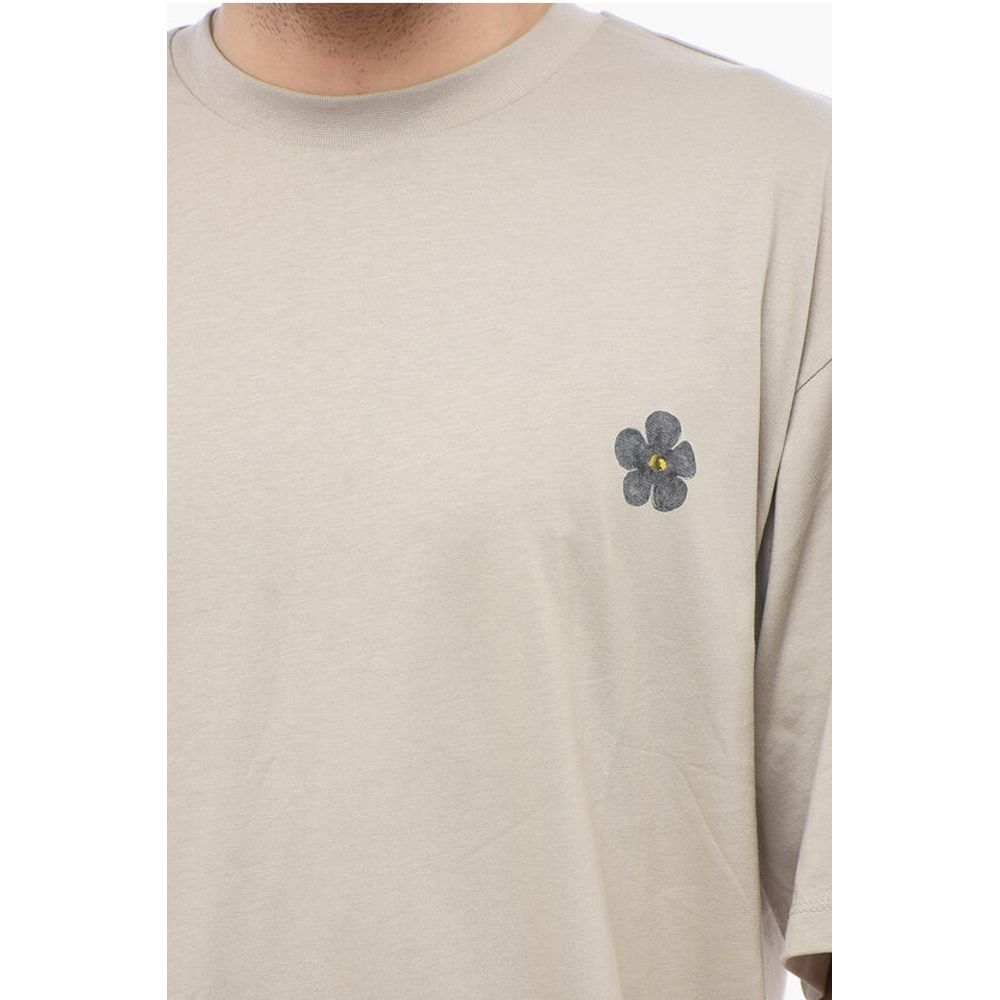 A Paper Kid Cotton Crew-neck T-shirt with Back Print