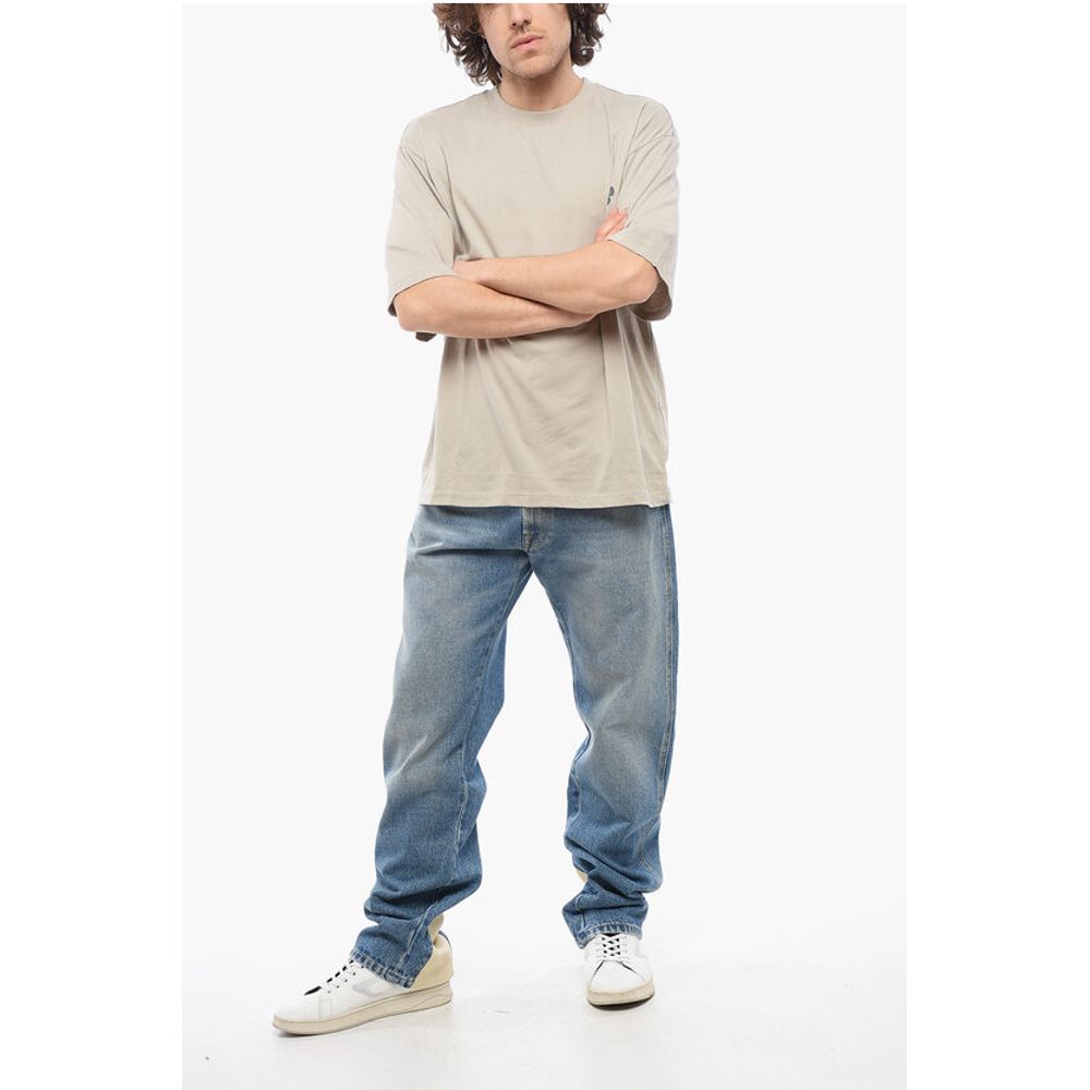 A Paper Kid Cotton Crew-neck T-shirt with Back Print