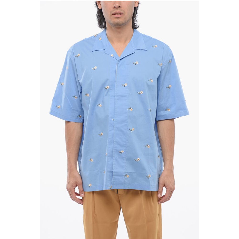 Viktor & Rolf Cotton Blend Bowling Shirt with Sequined Embroideries