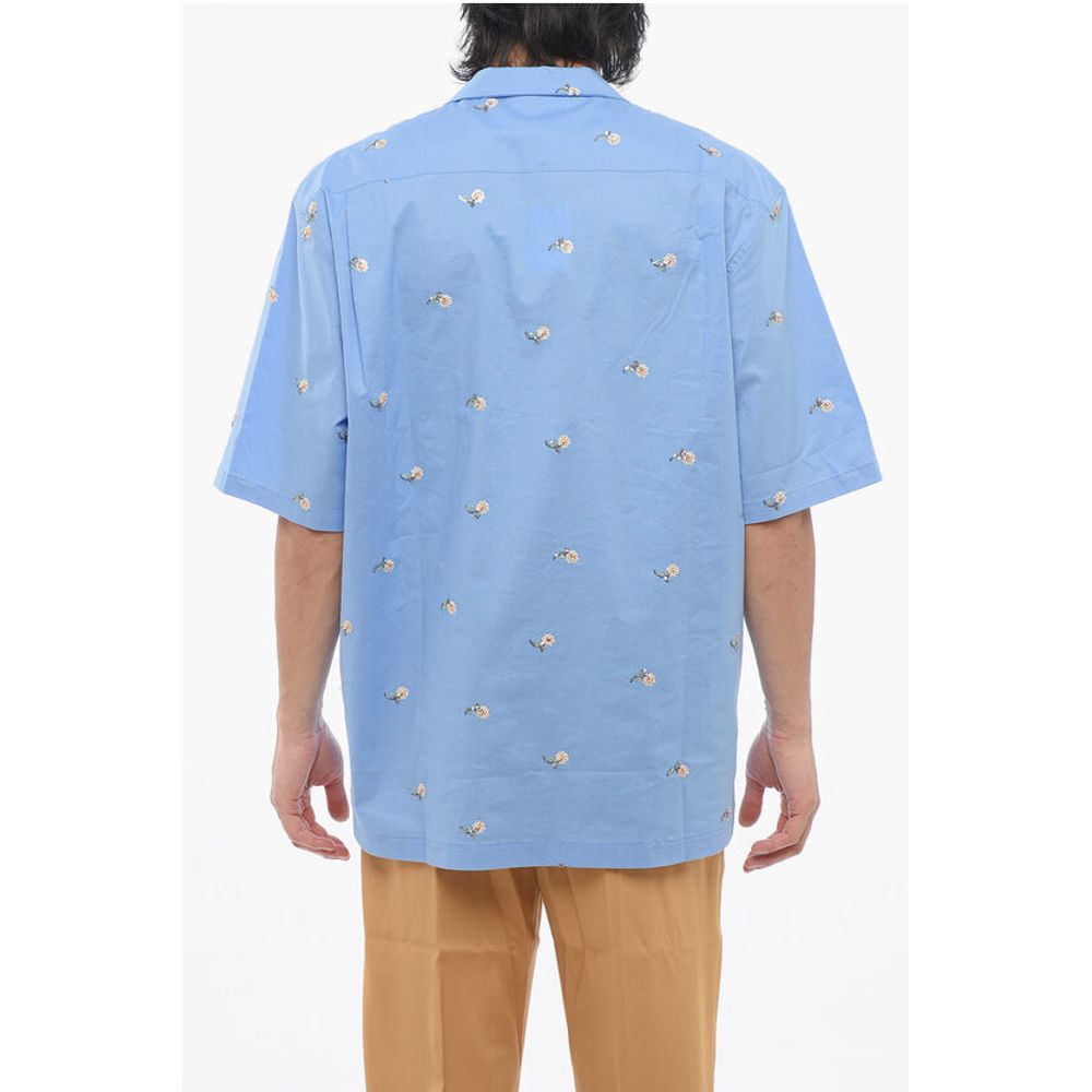 Viktor & Rolf Cotton Blend Bowling Shirt with Sequined Embroideries