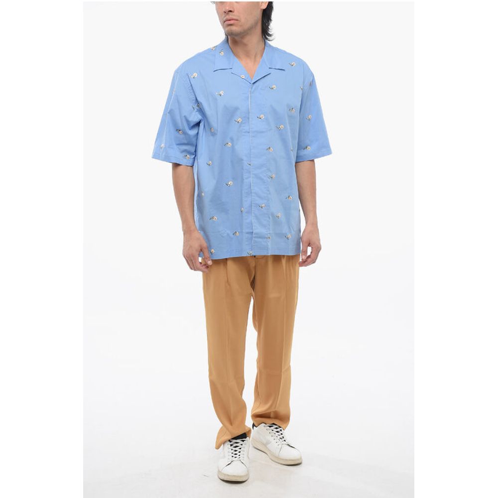 Viktor & Rolf Cotton Blend Bowling Shirt with Sequined Embroideries
