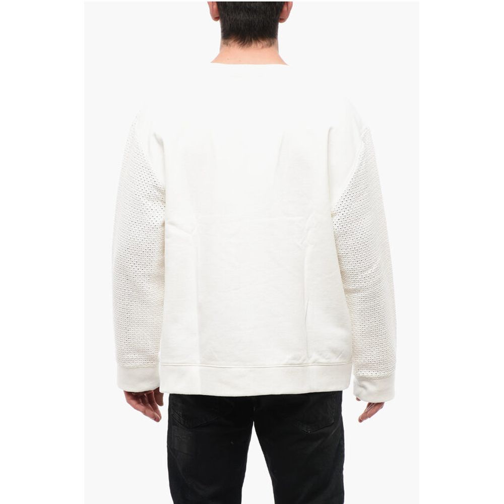 Viktor & Rolf Crew Neck Brushed Cottton Sweatshirt with Crochet Front