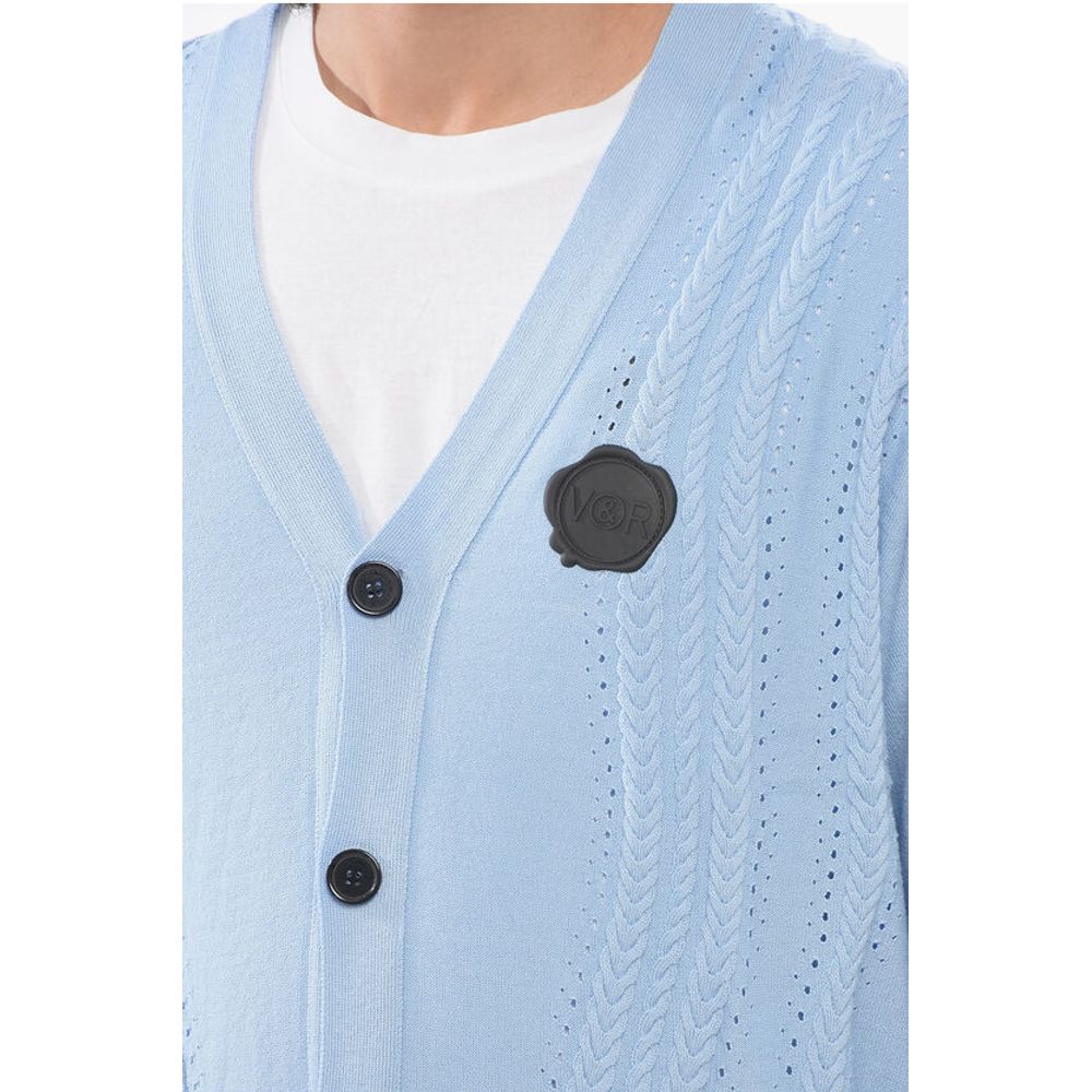 Viktor & Rolf Cotton Blend Cable Knit Cardigan