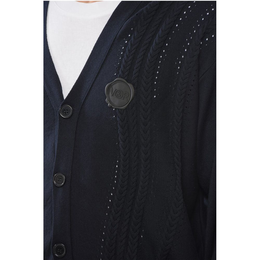 Viktor & Rolf Cotton Blend Cable Knit Cardigan