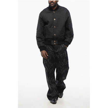 Versace Quilted BAROCCO Bomber Jacket with Jewel Buttons