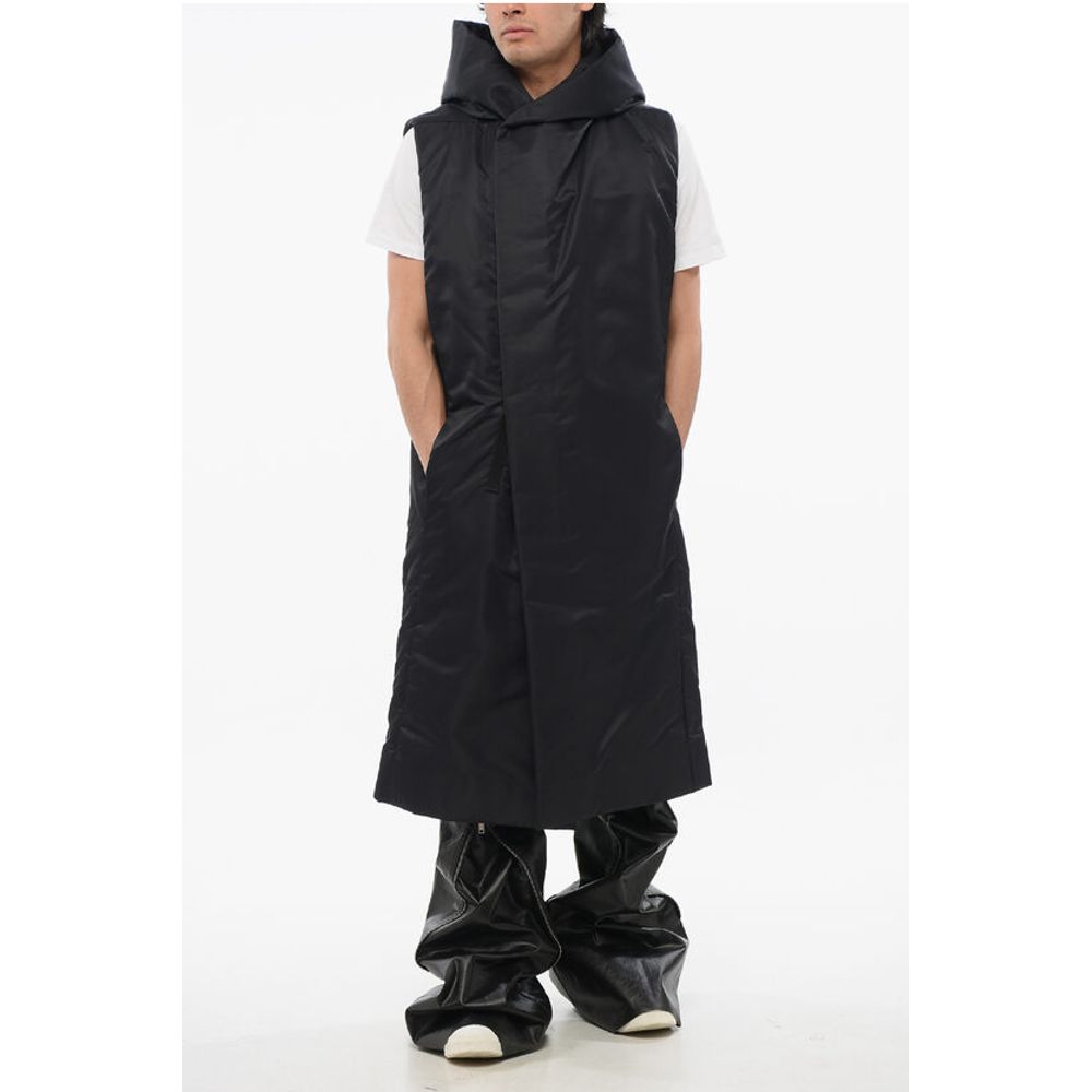 Rick Owens LUXOR Padded Long Vest with Hood