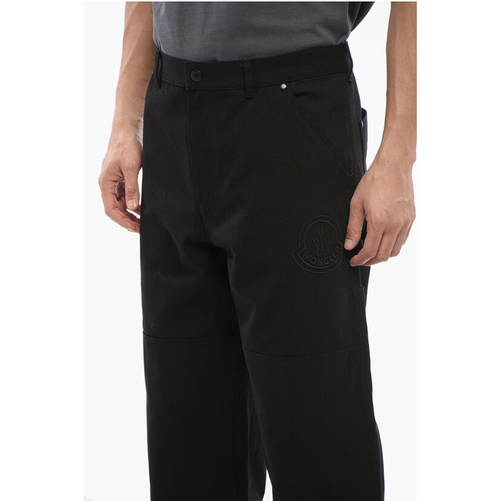 Moncler Cotton Pants with Embroidered Logo