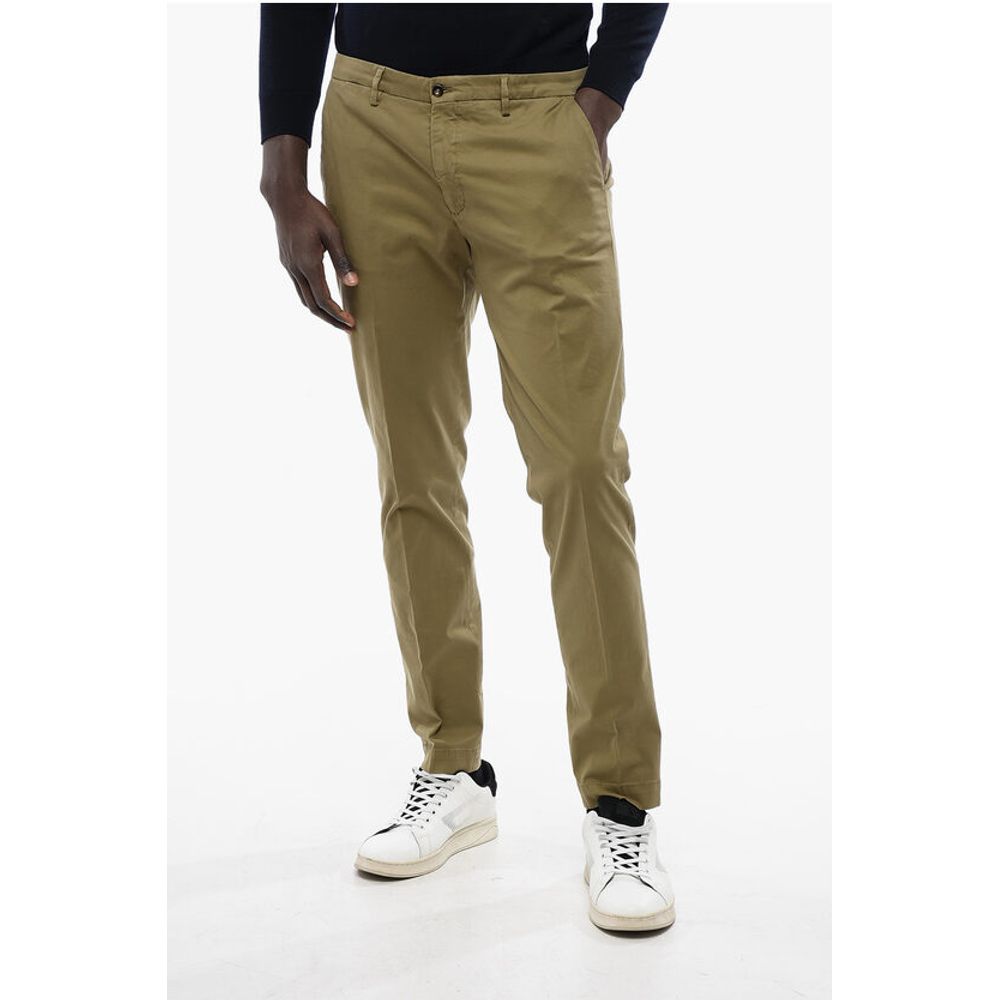 Corneliani CC COLLECTION Cotton Blend Chinos Pants with Belt Loops