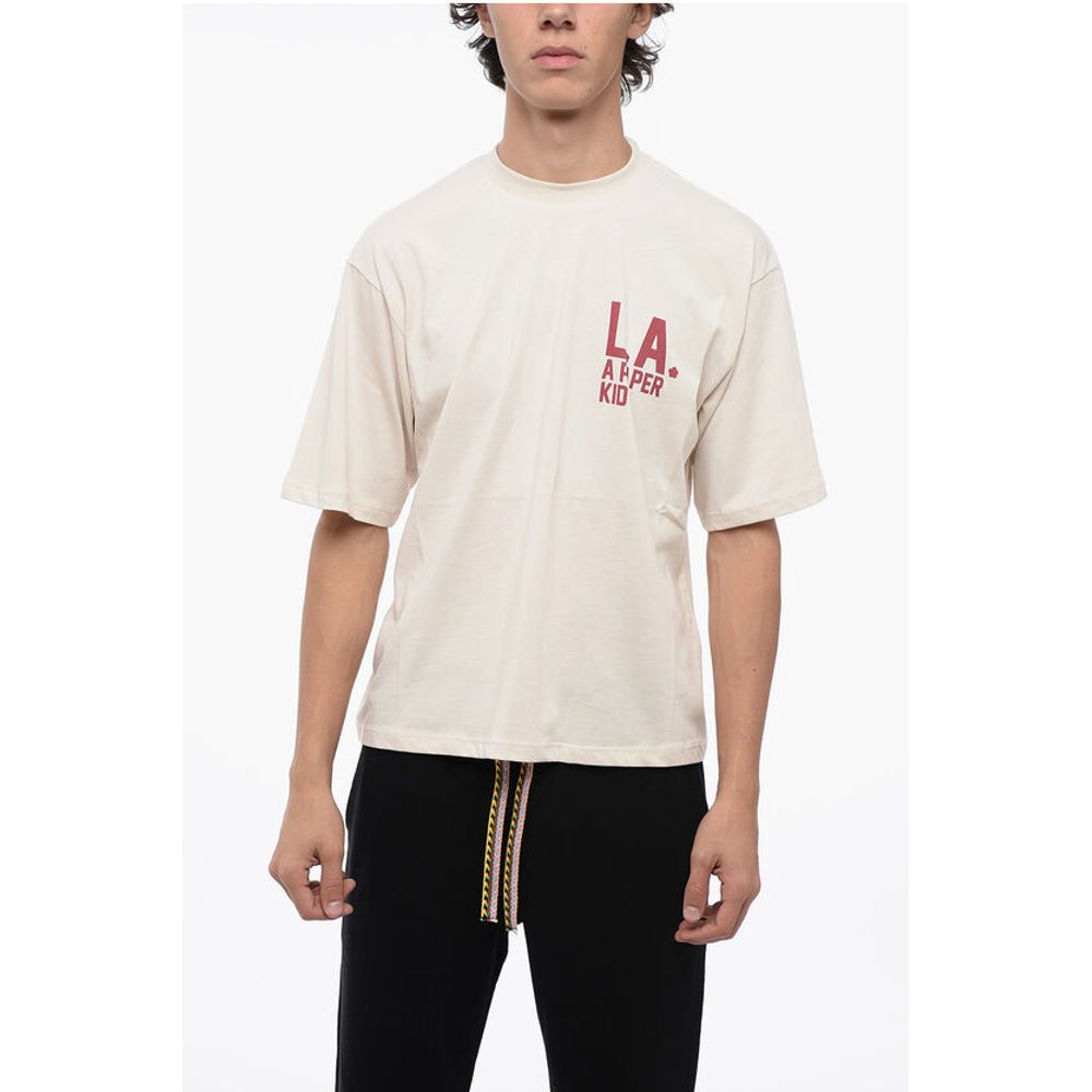 A Paper Kid Cotton Crew-neck T-shirt witth Logo-print