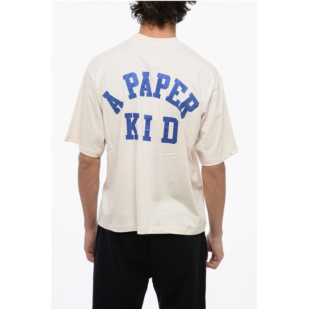 A Paper Kid Cotton Crew-neck T-shirt witth Logo-print