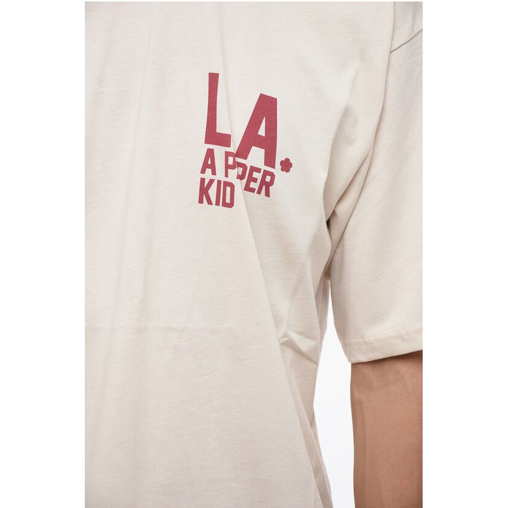 A Paper Kid Cotton Crew-neck T-shirt witth Logo-print