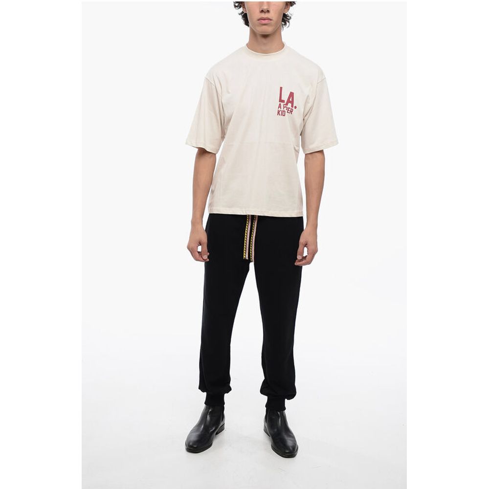 A Paper Kid Cotton Crew-neck T-shirt witth Logo-print