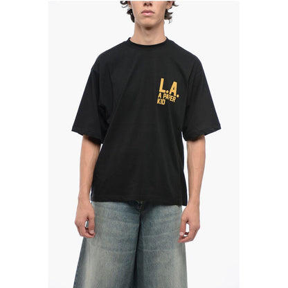 A Paper Kid Cotton Crew-neck T-shirt witth Logo-print