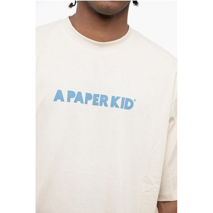 A Paper Kid Cotton Crew-neck T-shirt witth Logo-print