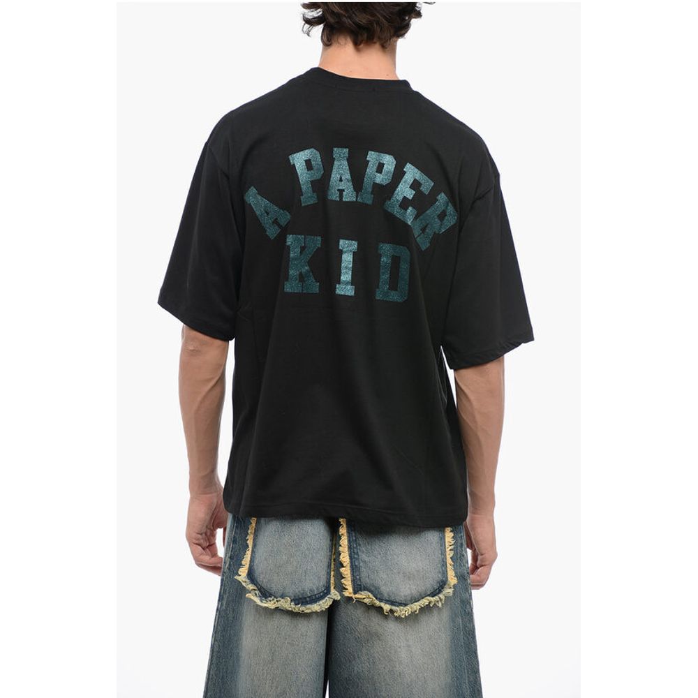 A Paper Kid Cotton Crew-neck T-shirt witth Logo-print