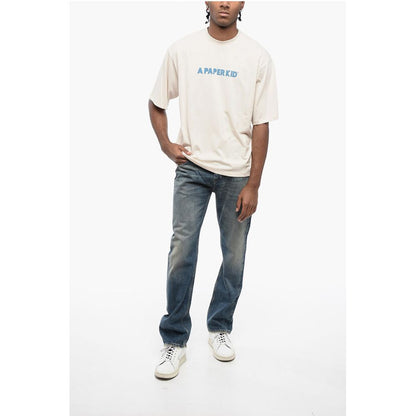 A Paper Kid Cotton Crew-neck T-shirt witth Logo-print