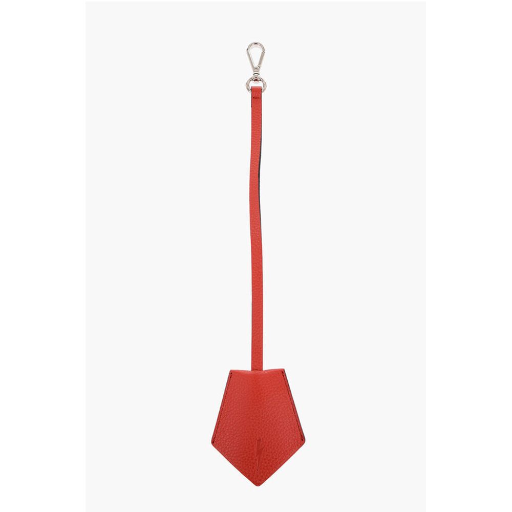 Neil Barrett Solid Color Textured Leather Keyring