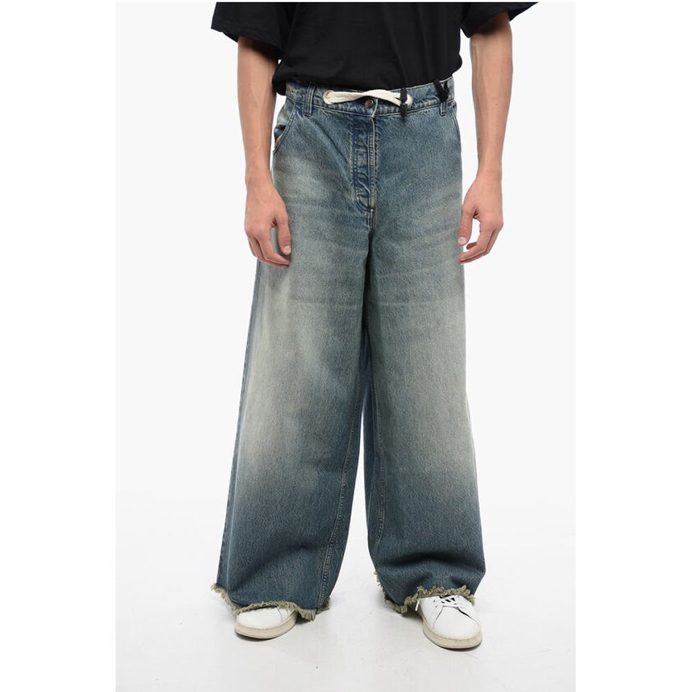 Moncler MONCLER Ultra Wide Leg Denims with Fringed Details