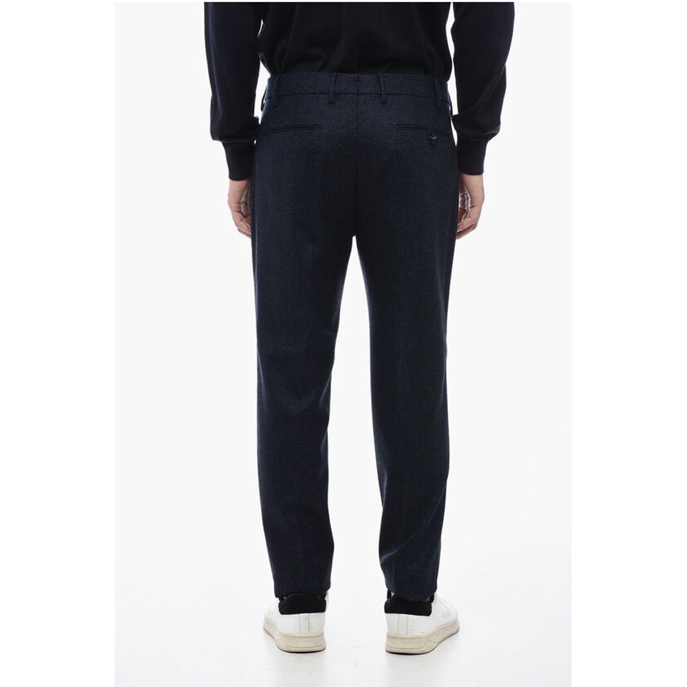 Berwich Virgin Wool Pants with Check Motif