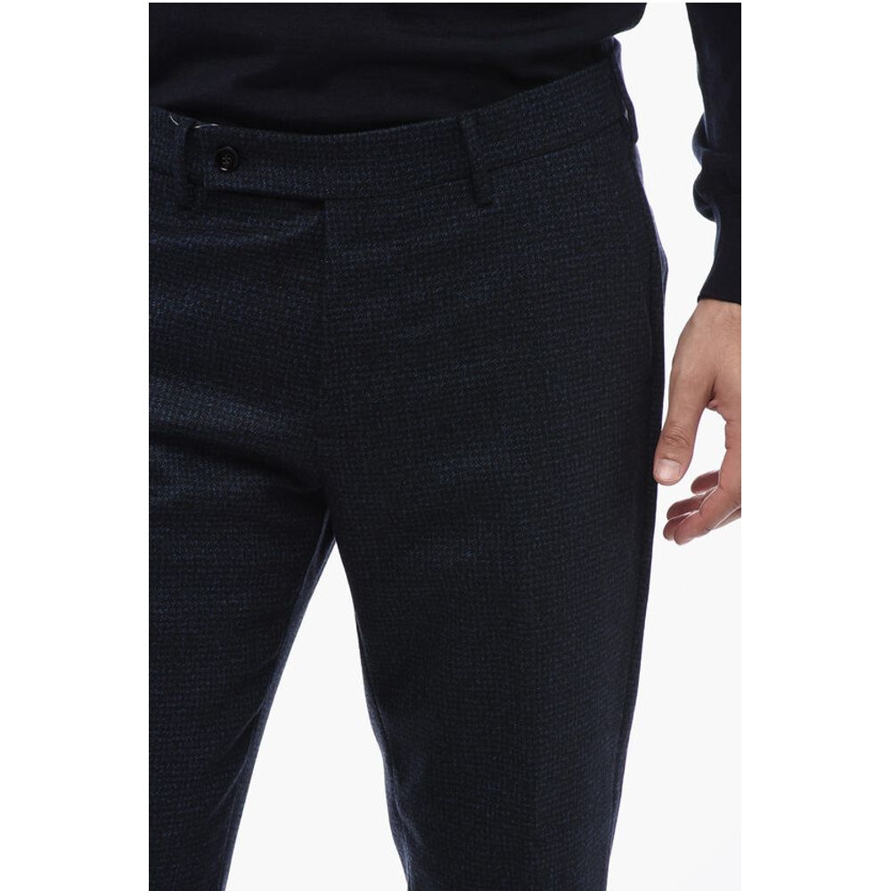 Berwich Virgin Wool Pants with Check Motif