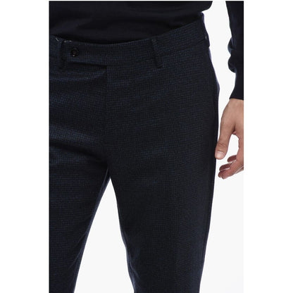 Berwich Virgin Wool Pants with Check Motif