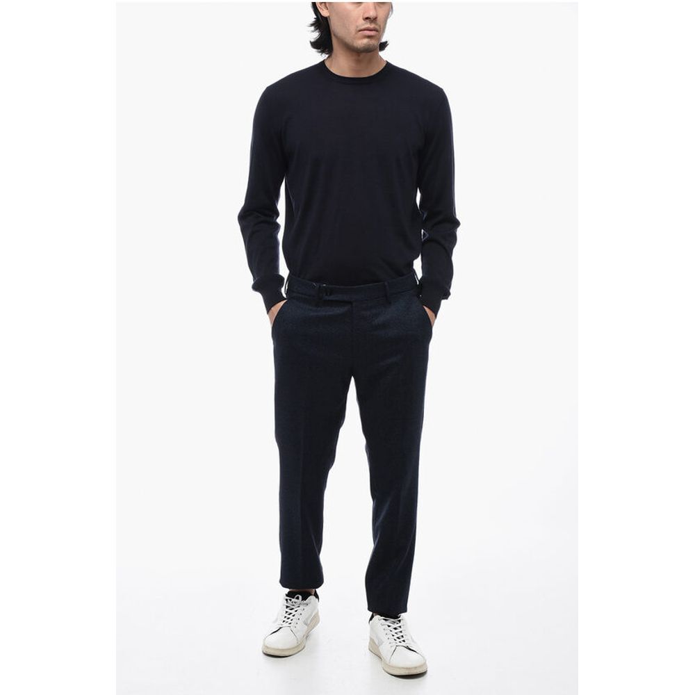 Berwich Virgin Wool Pants with Check Motif