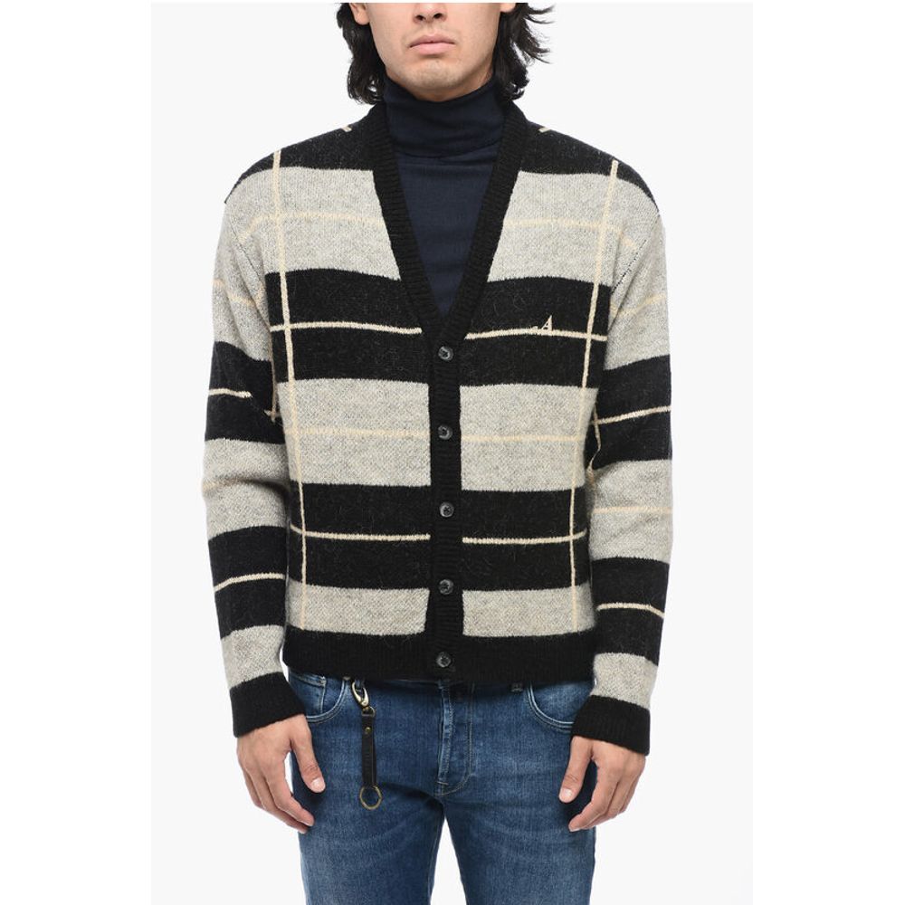 Awake New York Two-tone Striped V-Neck Cardigan